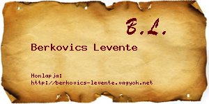 Berkovics Levente névjegykártya
