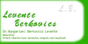 levente berkovics business card